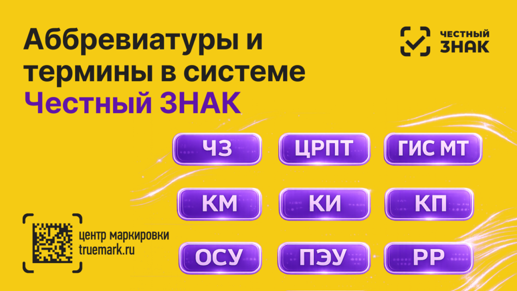 Аббревиатуры и термины в системе маркировки Честный ЗНАК